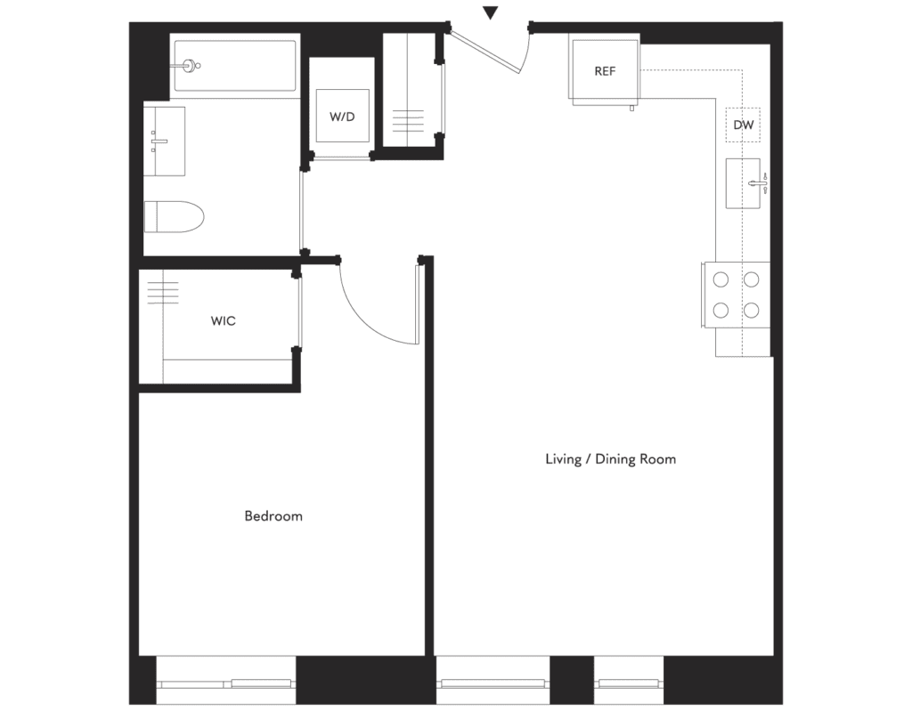 Estela 1 bedroom, 1 bathroom Floor Plan