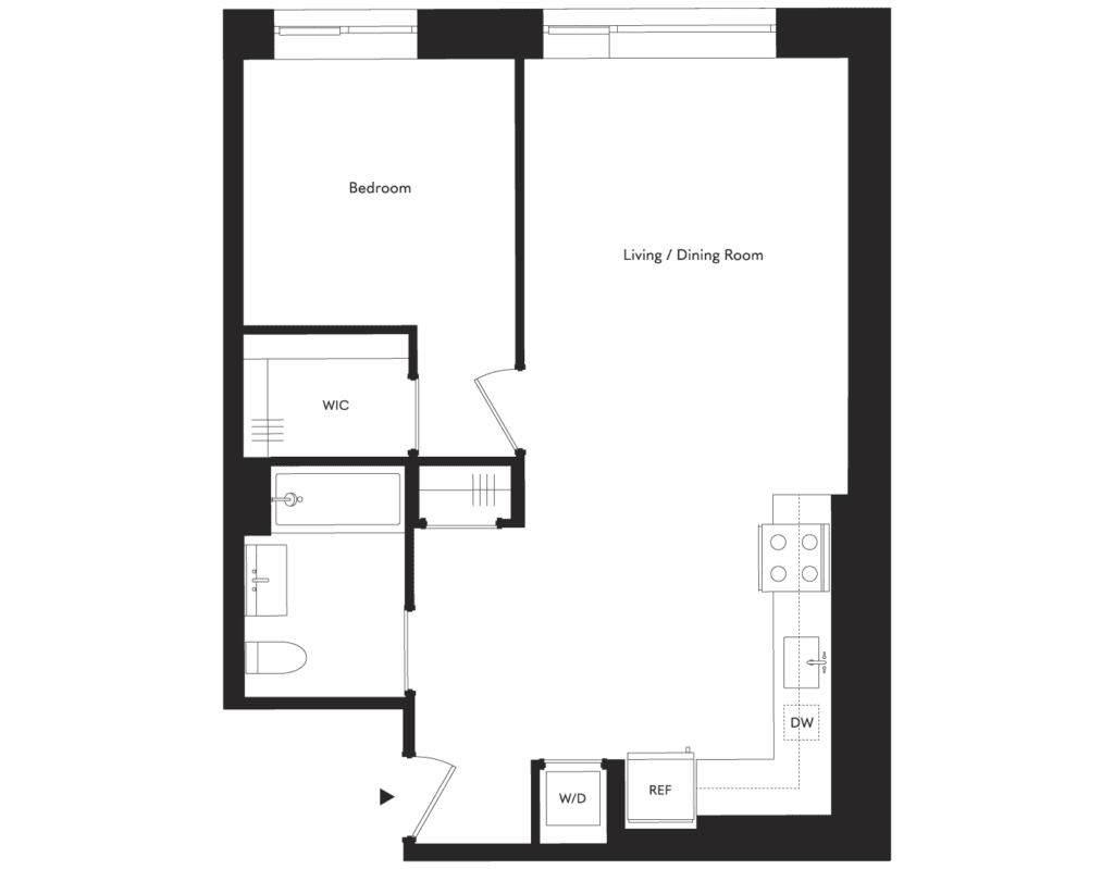 Estela 1 bedroom, 1 bathroom Floor Plan